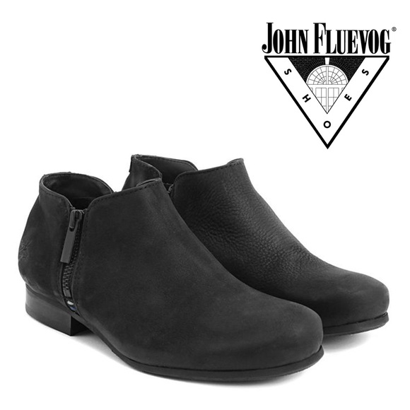 John Fluevog Shoes - John Fluevog RADIO RFI LOW ANKLE BOOT Leather Black 9
